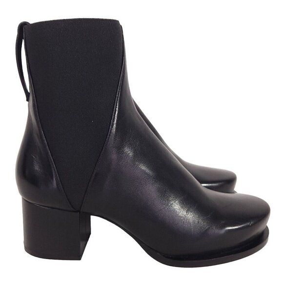 Jil Sander Leather Chelsea Boots 34 US 4 Black New - Picture 1 of 7